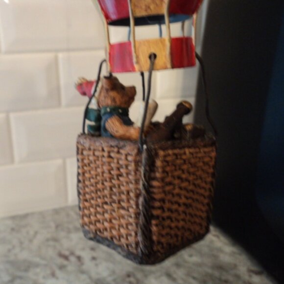vintage bear in hot air balloon figurine ornament - Picture 4 of 6